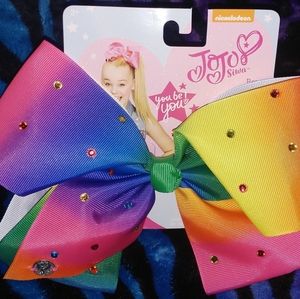 JoJo Siwa Rainbow Rhinestone hair bow new